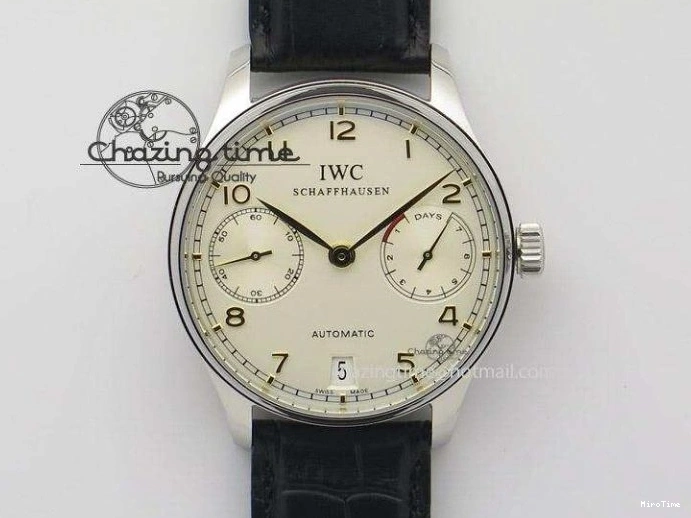 MIROTIME 0120 Portuguese Real PR IW500126 ZF 1:1 Best Edition Grey Red Dial On Black Leather Strap A52010 V Resilient 7333